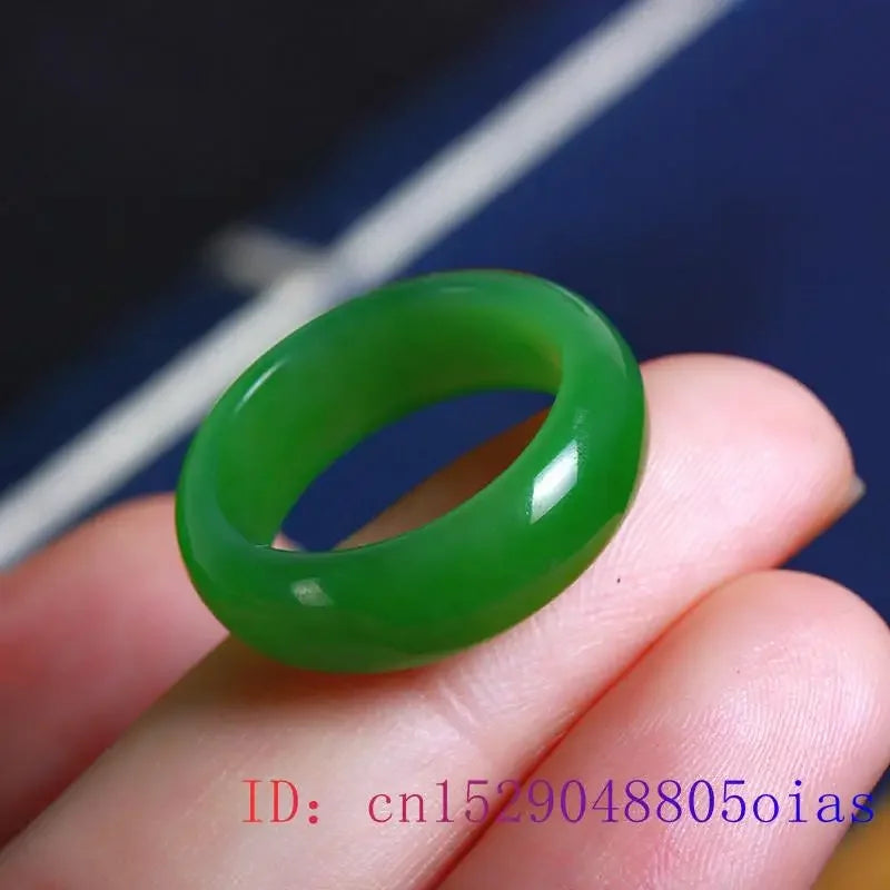 R&G.Pro Natural Green Hetian Jade Ring
