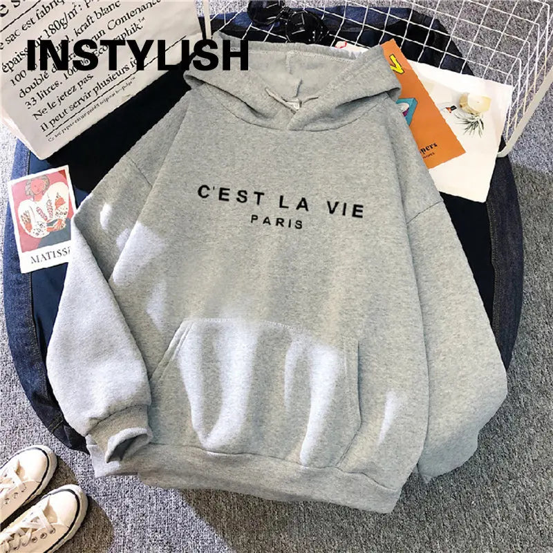 Women Loose Hoodies C'EST LA VIE