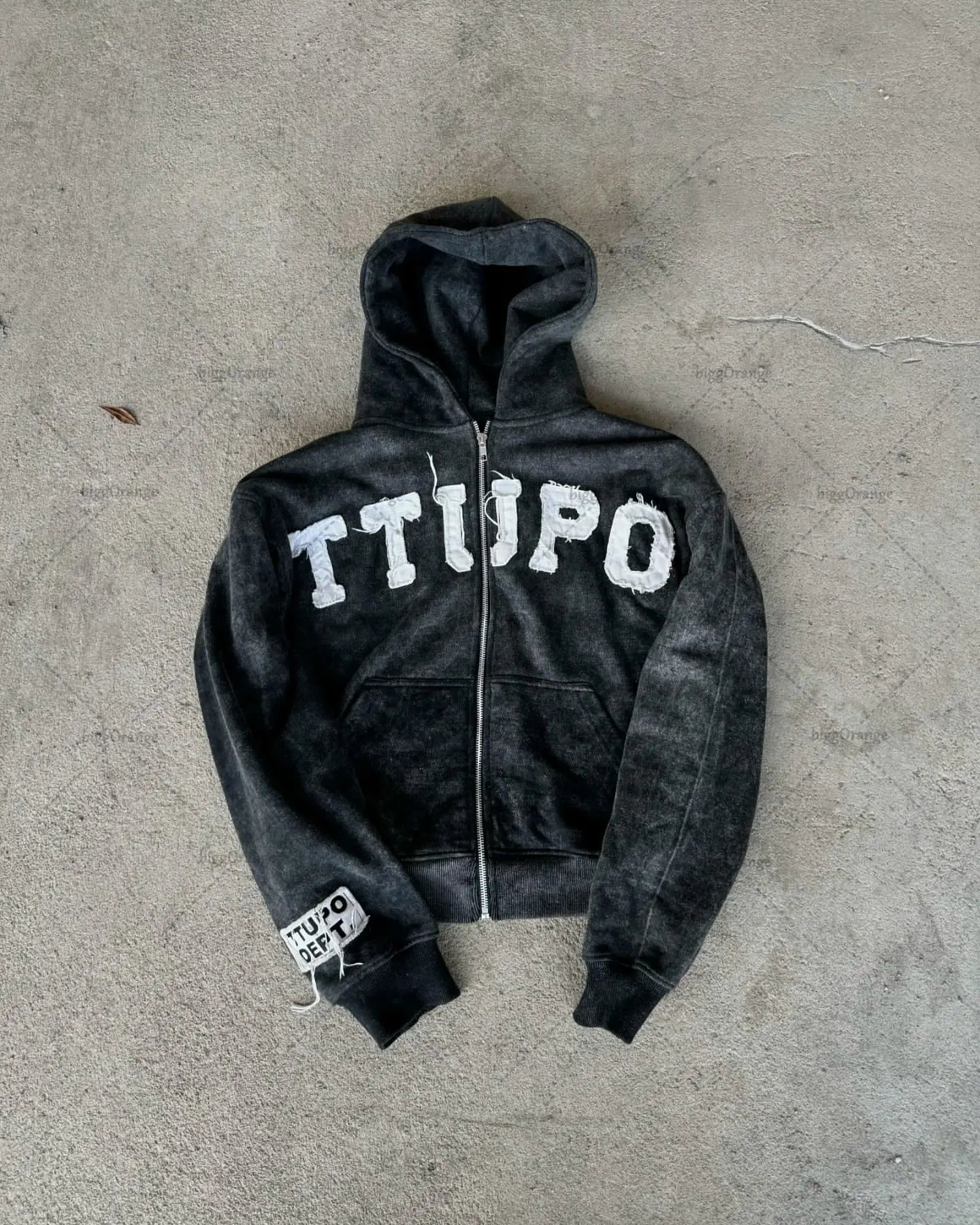Number Embroidery Oversized Hoodie Women Y2K