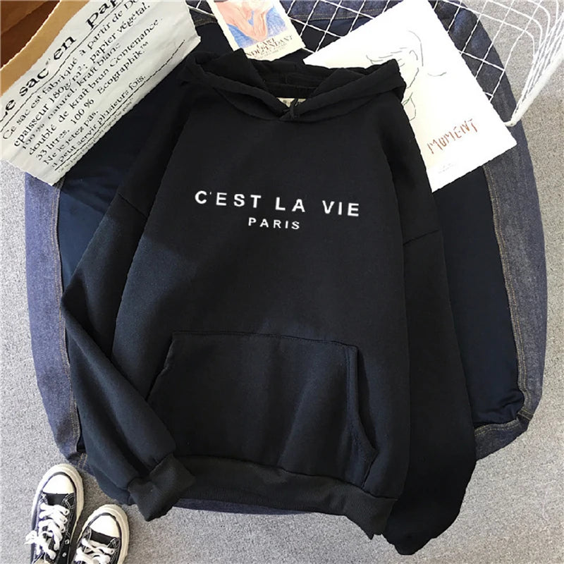 Women Loose Hoodies C'EST LA VIE