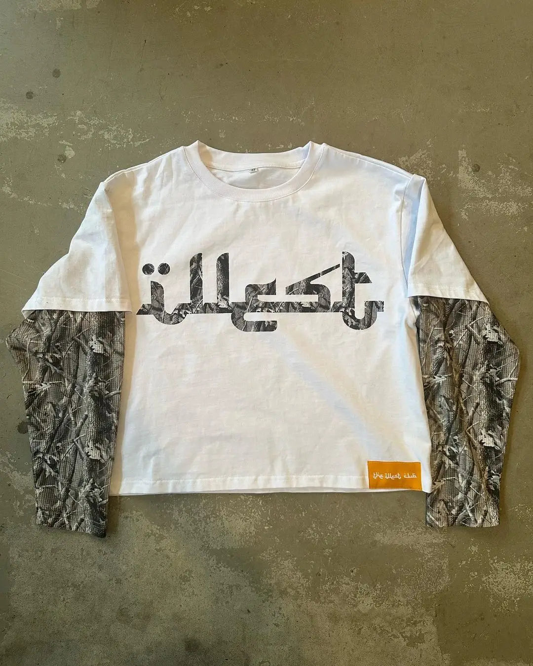 Y2k Street Fashion Camouflage Splicing Shirt
