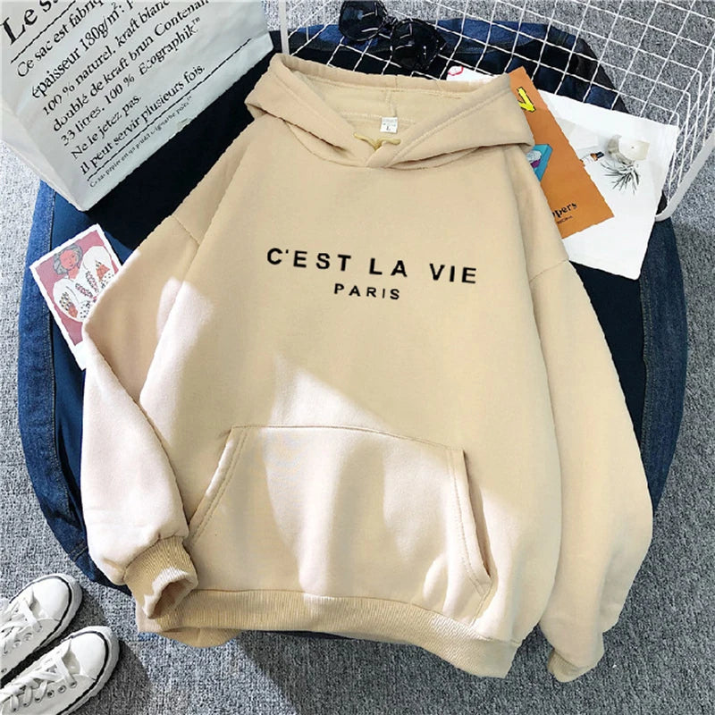Women Loose Hoodies C'EST LA VIE