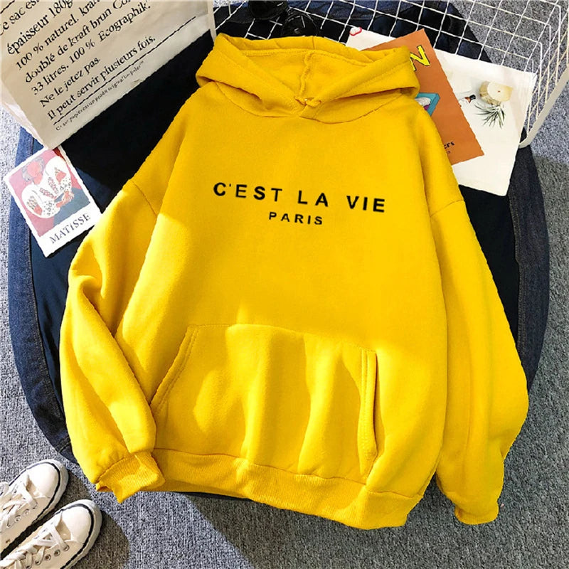 Women Loose Hoodies C'EST LA VIE