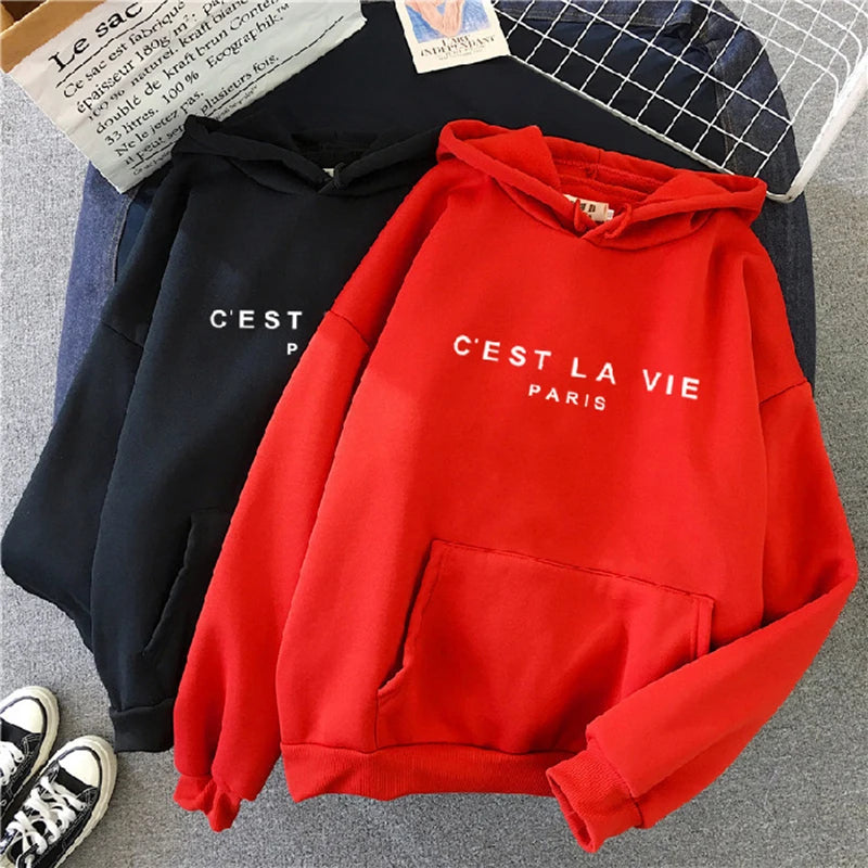 Women Loose Hoodies C'EST LA VIE