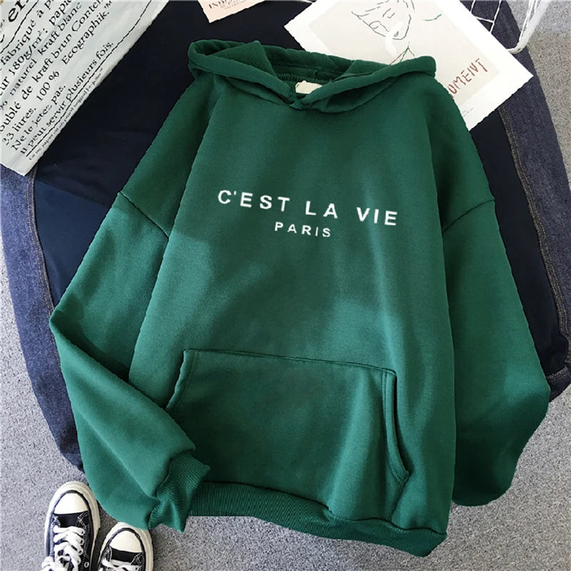 Women Loose Hoodies C'EST LA VIE