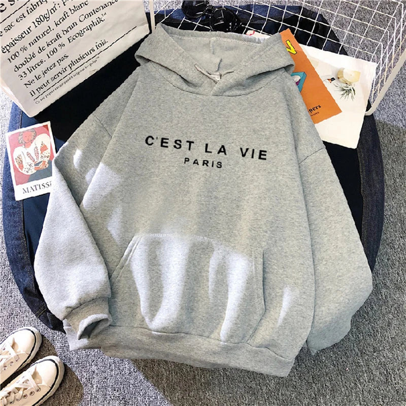 Women Loose Hoodies C'EST LA VIE