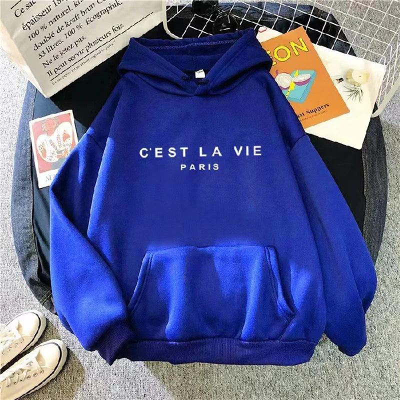 Women Loose Hoodies C'EST LA VIE