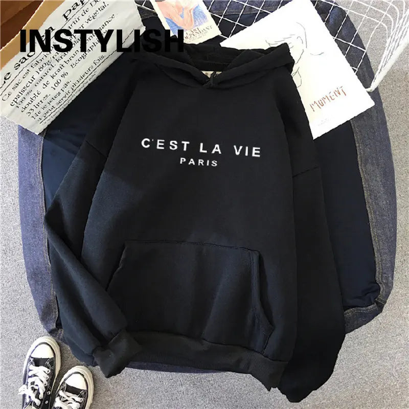 Women Loose Hoodies C'EST LA VIE