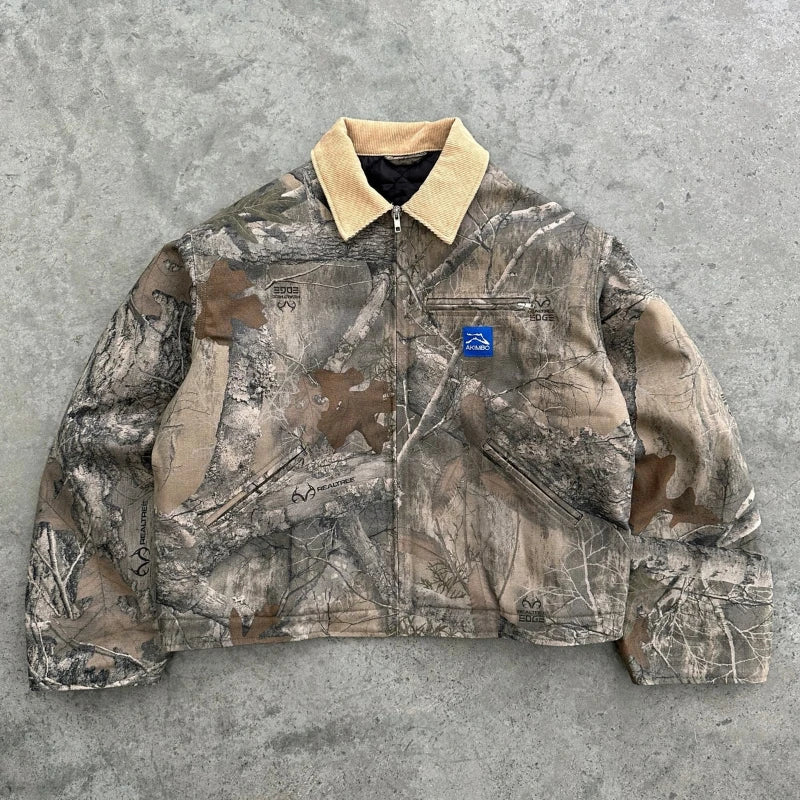 Y2K fashion camouflage men jacket