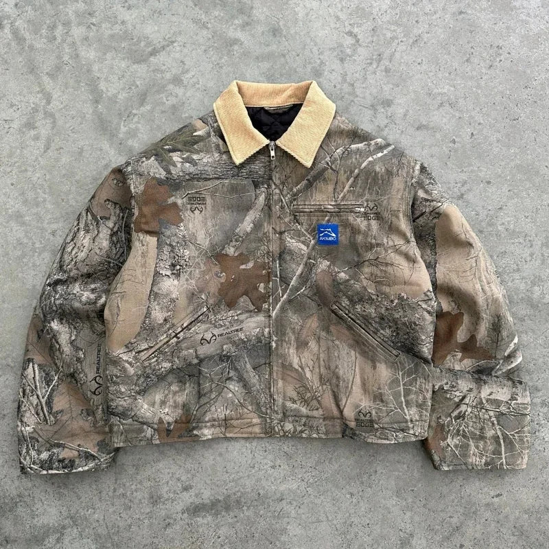 Y2K fashion camouflage men jacket