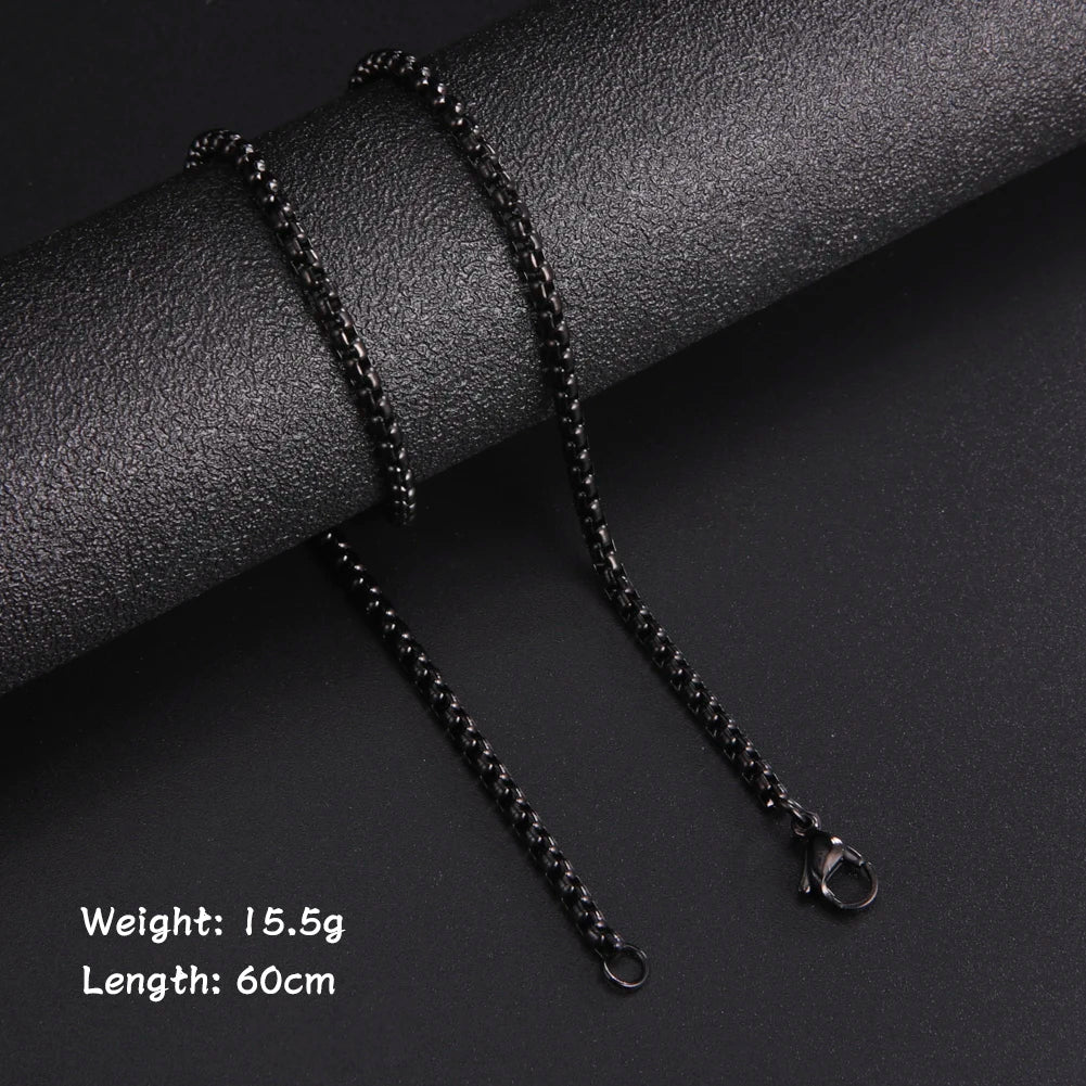Men Stainless Steel Black Gold Color Link Chains