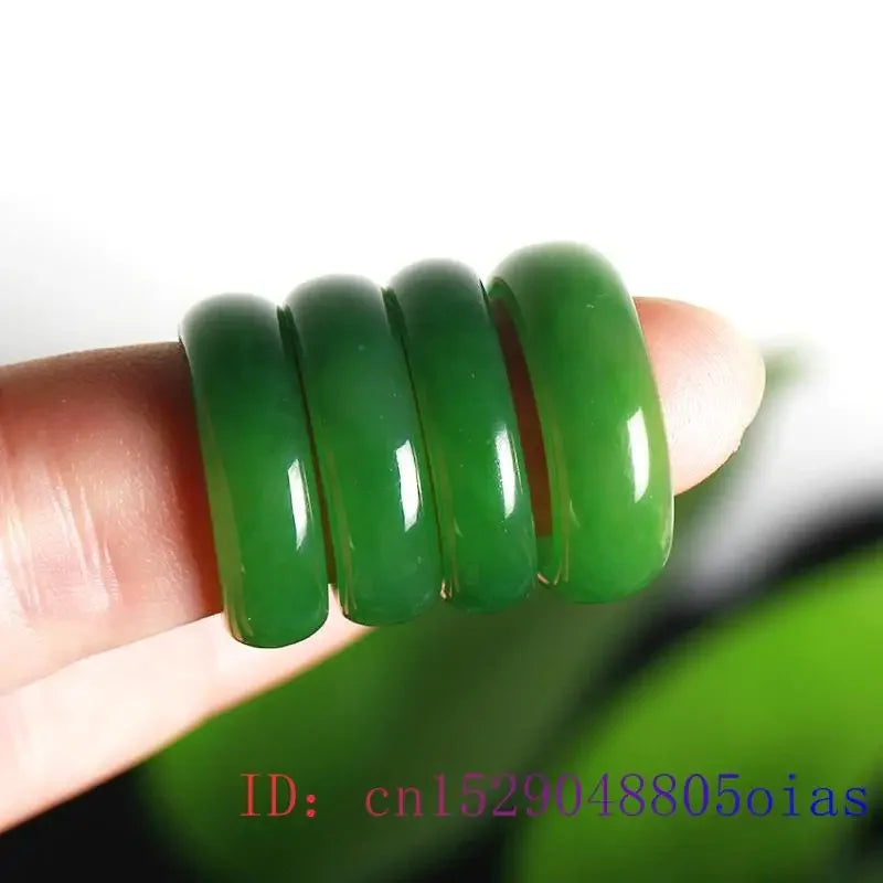 R&G.Pro Natural Green Hetian Jade Ring