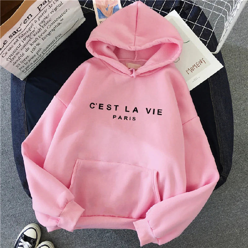 Women Loose Hoodies C'EST LA VIE