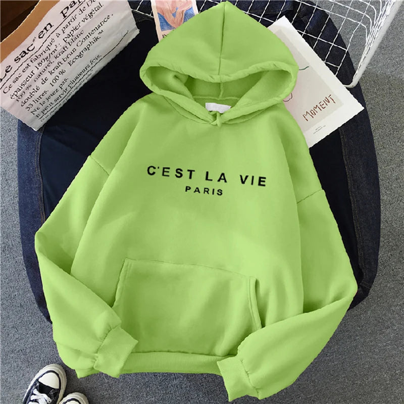 Women Loose Hoodies C'EST LA VIE