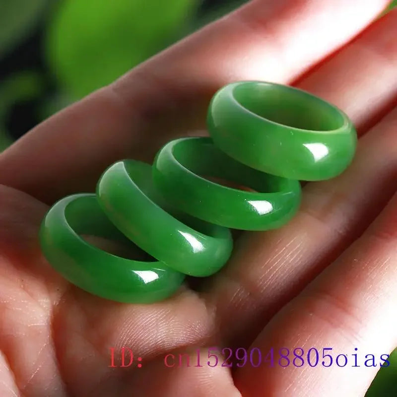 R&G.Pro Natural Green Hetian Jade Ring