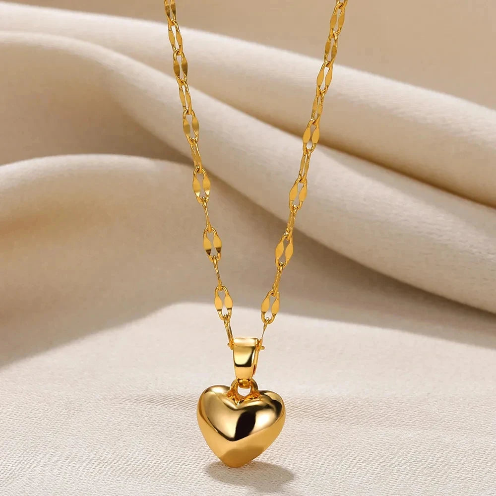 Stainless Steel  Heart Necklace For Women