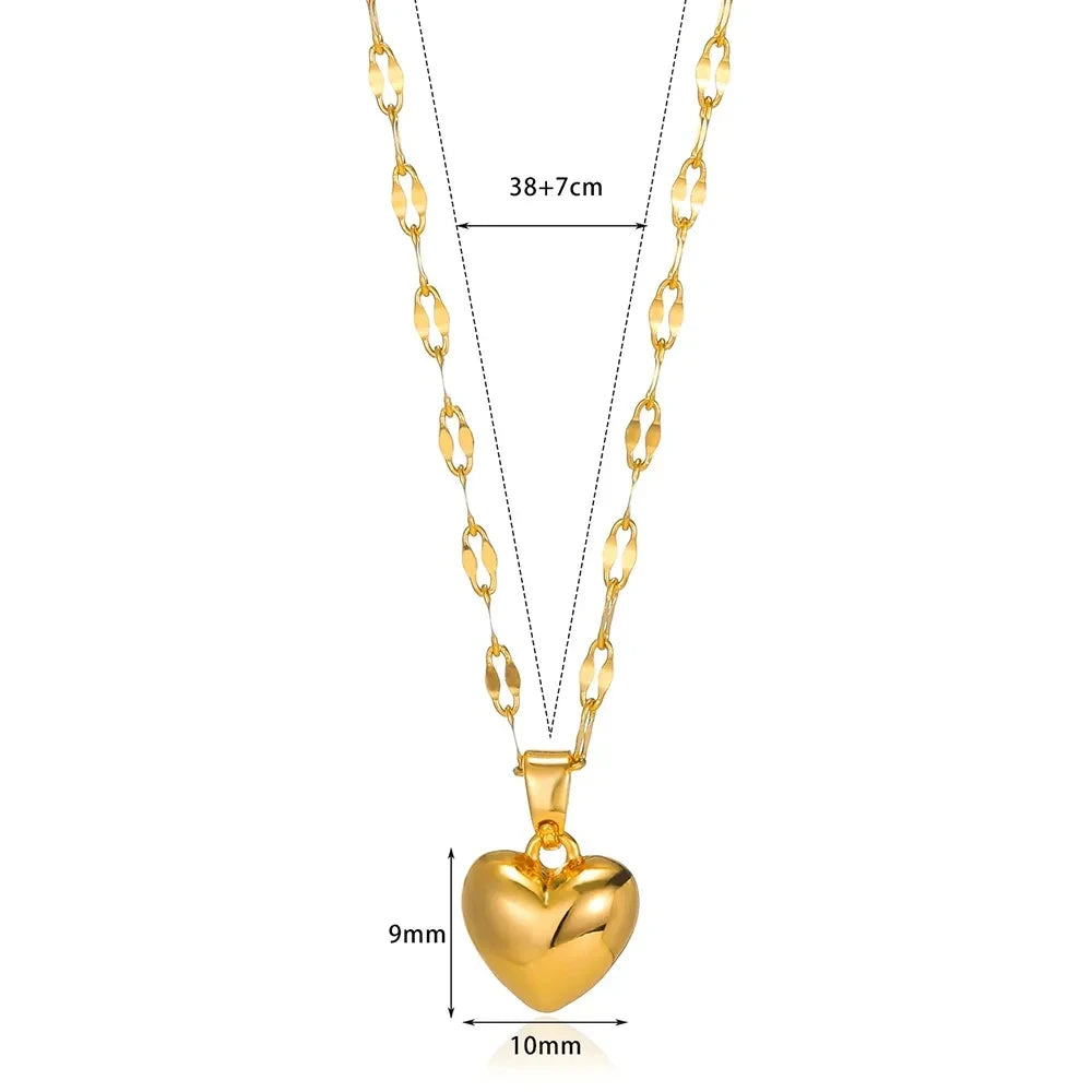Stainless Steel  Heart Necklace For Women