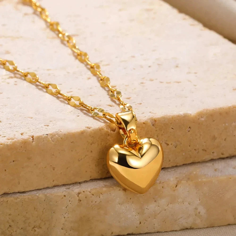 Stainless Steel  Heart Necklace For Women
