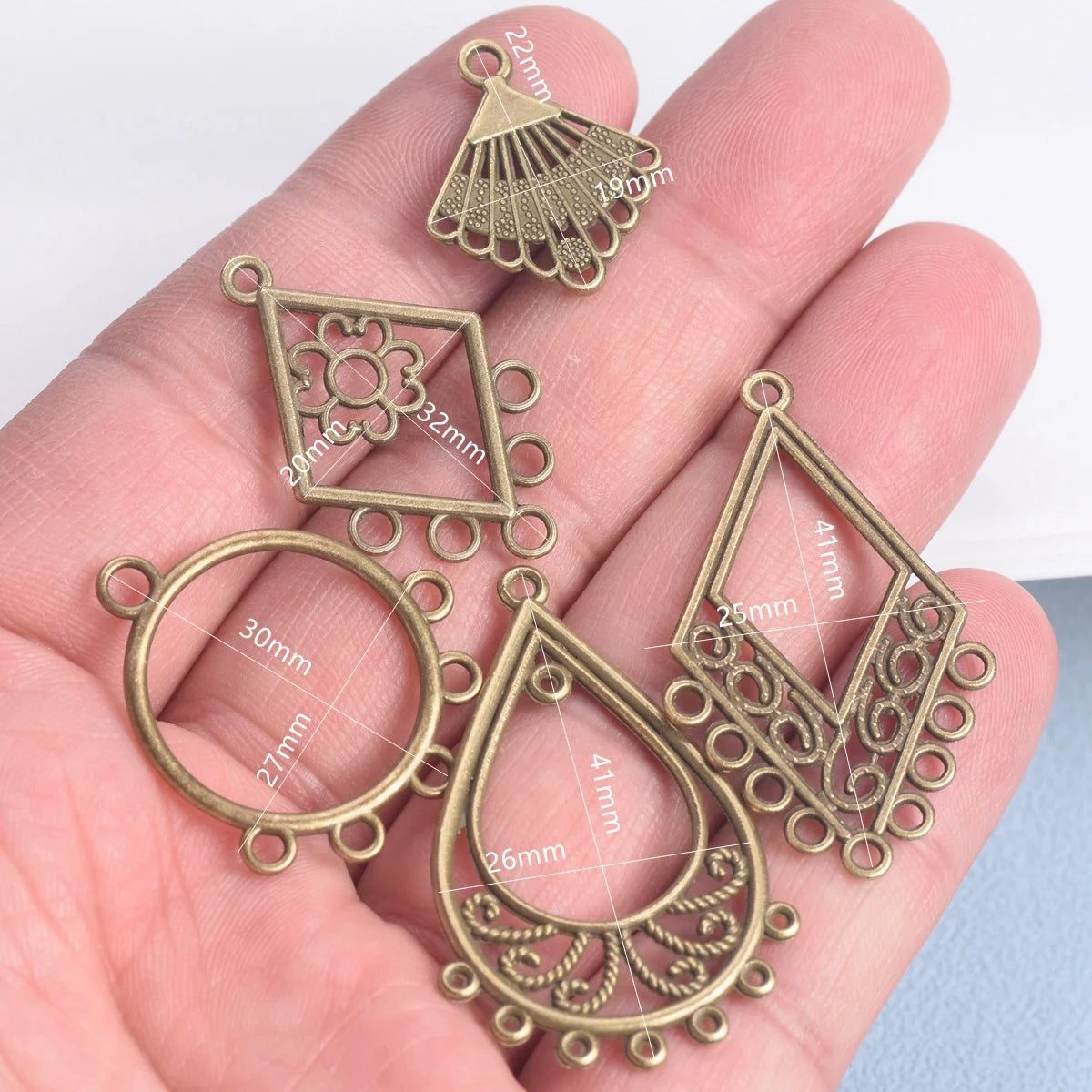R&G.Pro 10pcs Antique Bronze Metal Chandelier Pendants