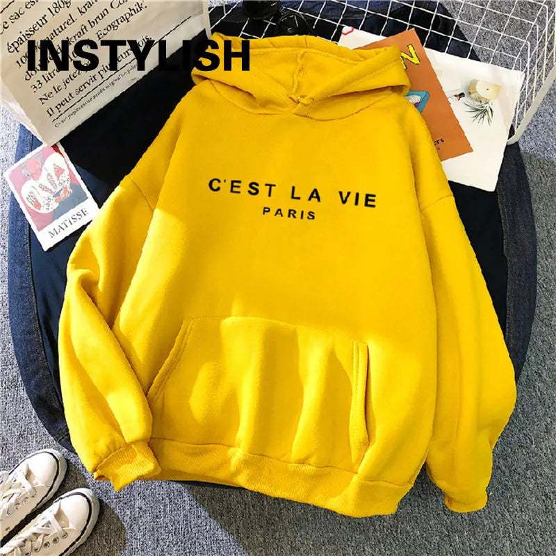 Women Loose Hoodies C'EST LA VIE