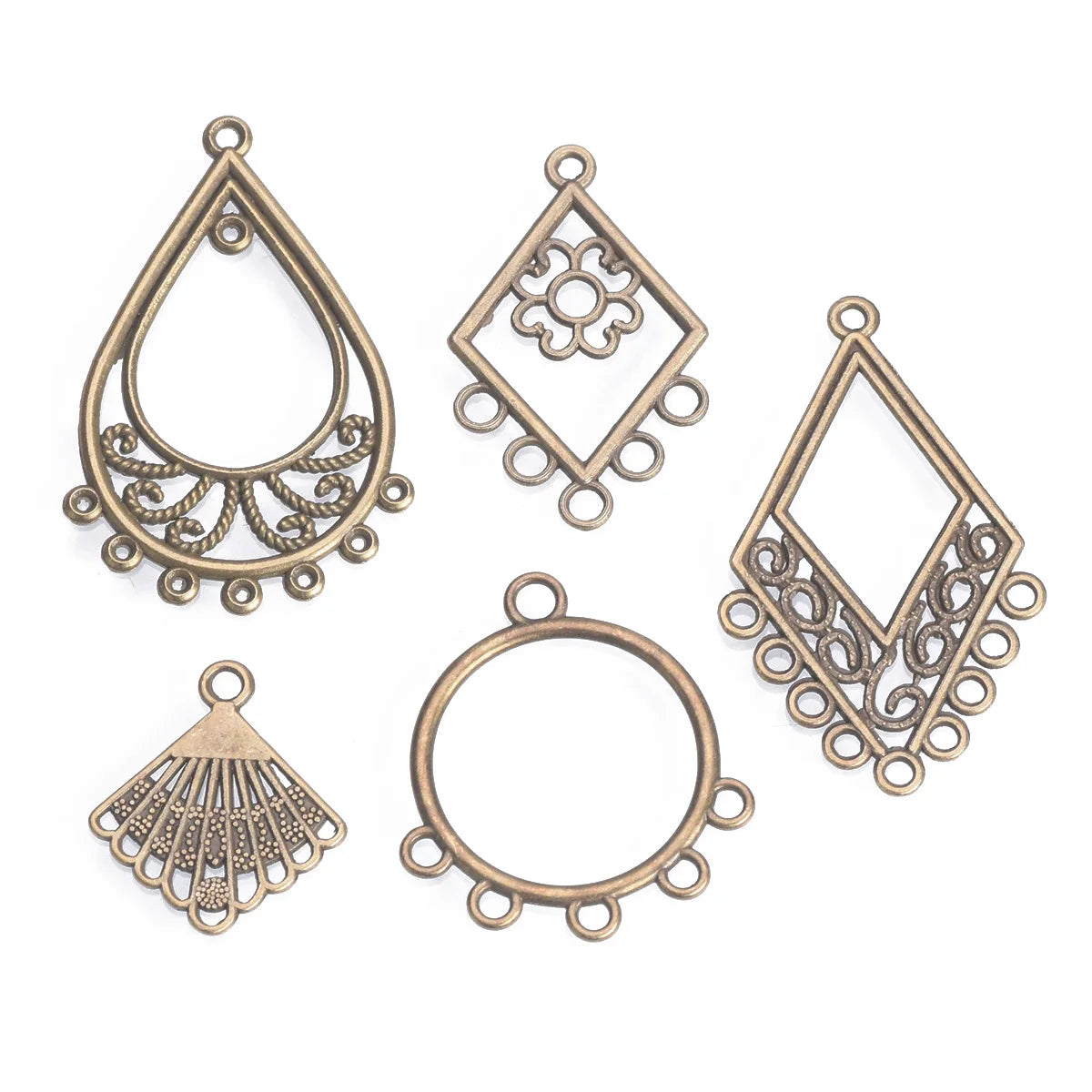 R&G.Pro 10pcs Antique Bronze Metal Chandelier Pendants