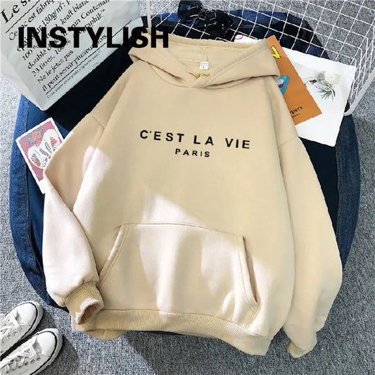 Women Loose Hoodies C'EST LA VIE