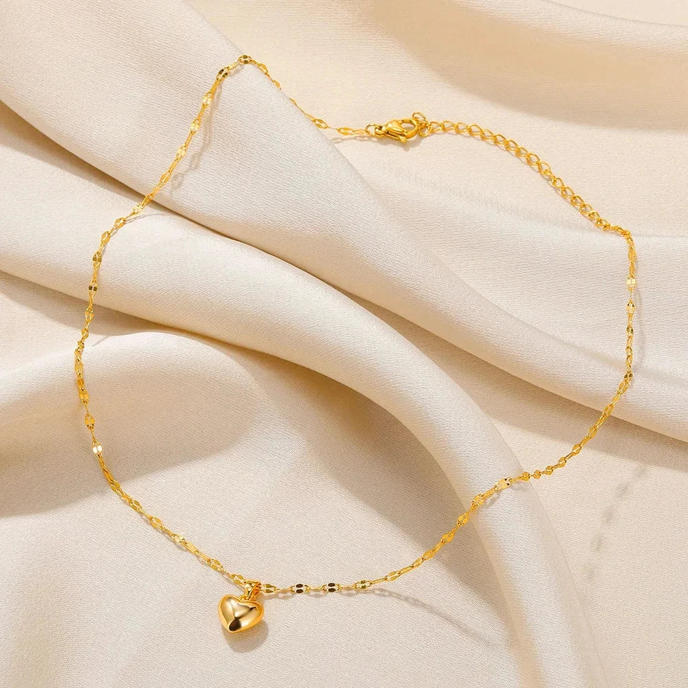 Stainless Steel  Heart Necklace For Women