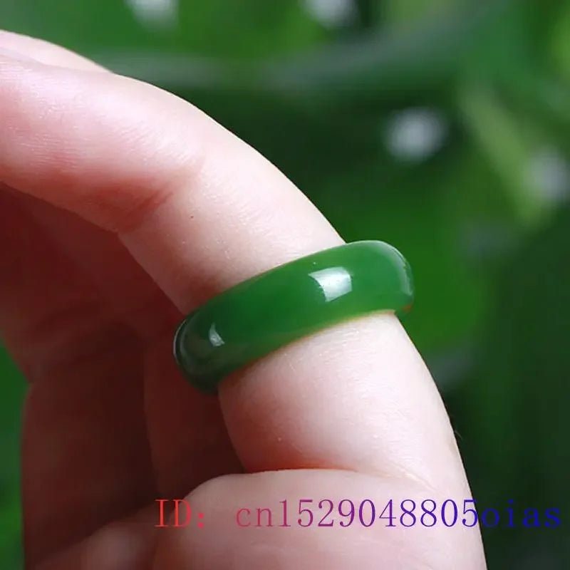 R&G.Pro Natural Green Hetian Jade Ring