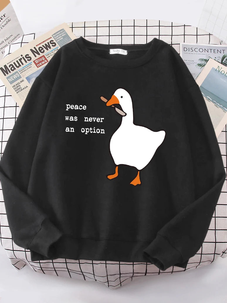 Peace Was Never An Option Goose Women Hoodies