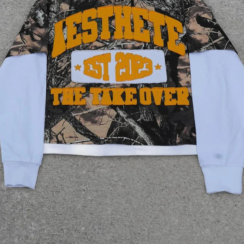 American street camouflage long sleeve pullover