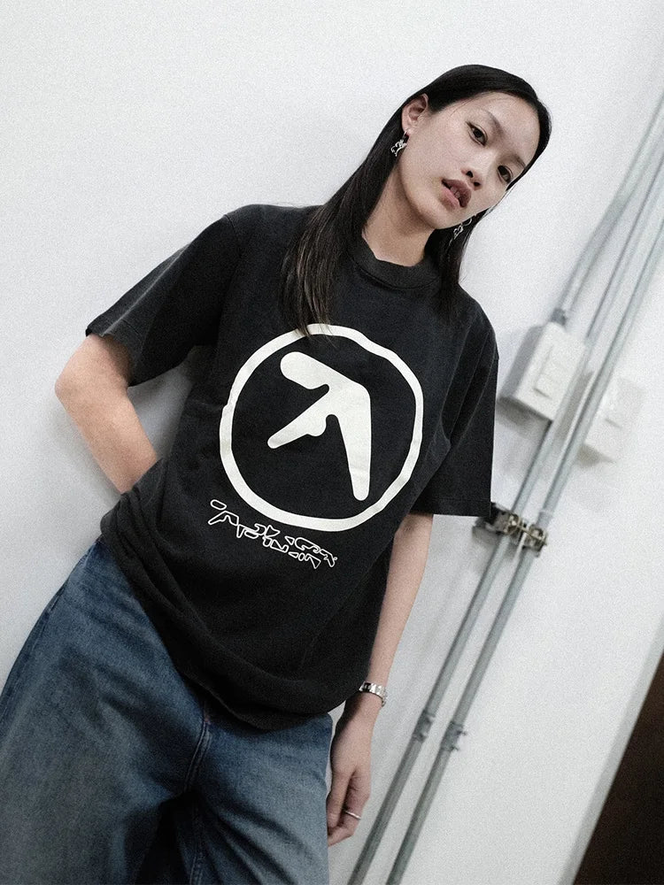 Cotton Graphic Oversized  Short Sleeve Top
