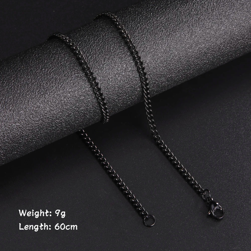 Men Stainless Steel Black Gold Color Link Chains