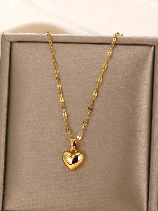Stainless Steel  Heart Necklace For Women