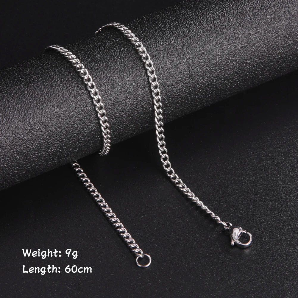 Men Stainless Steel Black Gold Color Link Chains