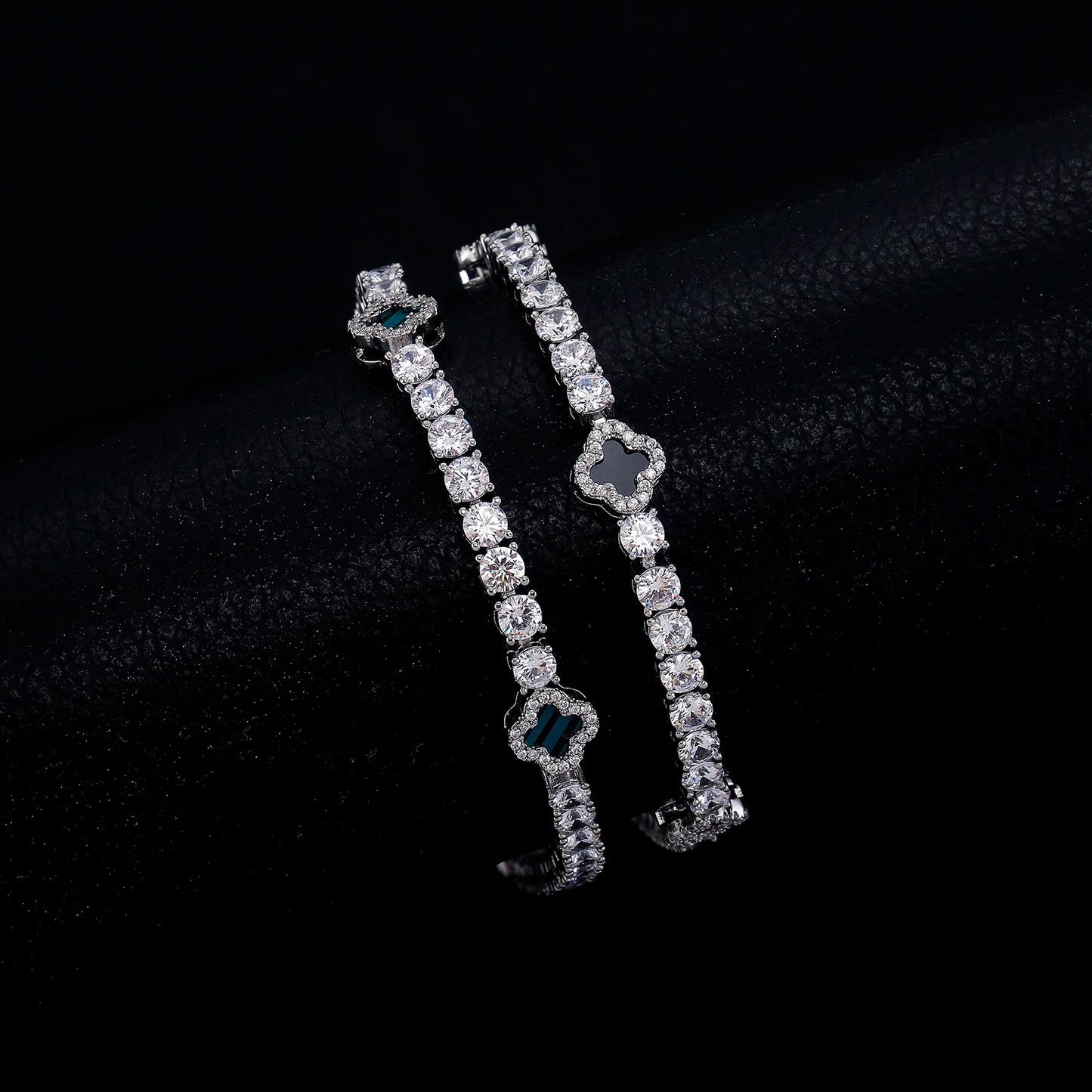 Iced Out Charm Lucky Clover 4mm Tennis Chain