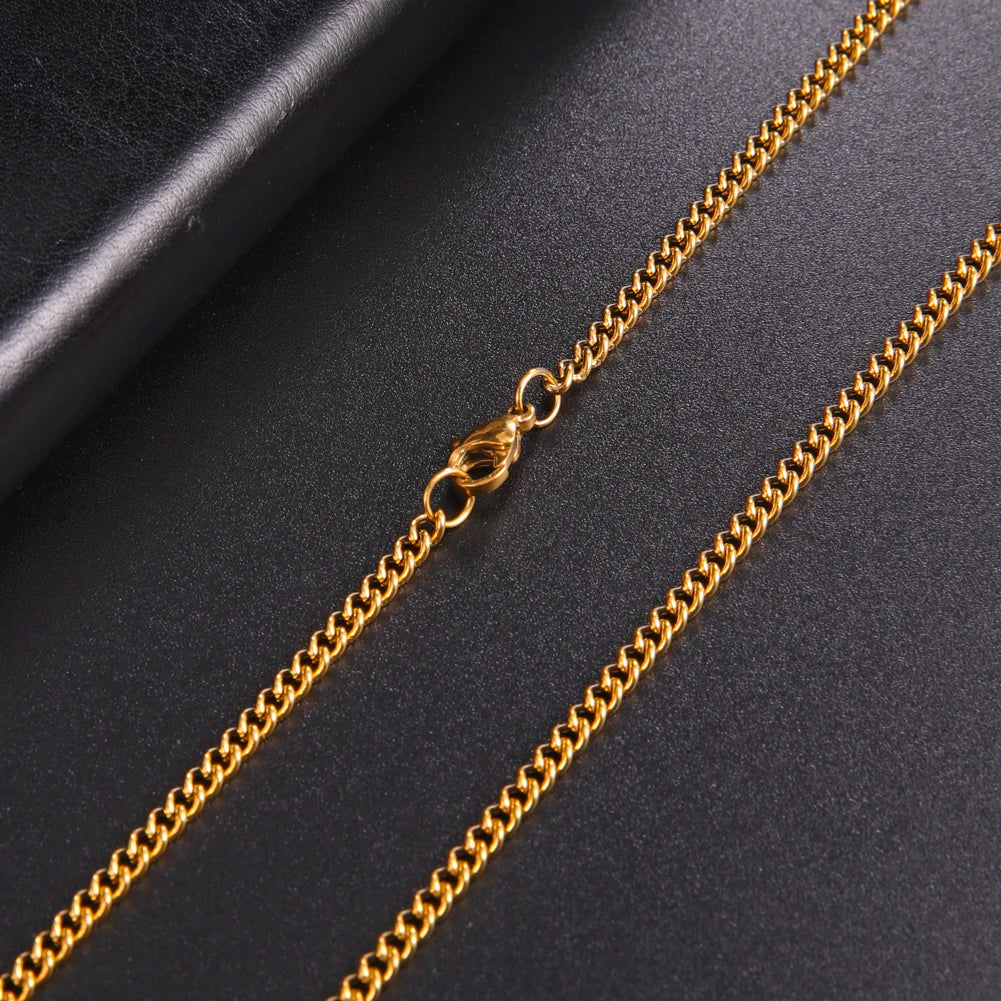 Men Stainless Steel Black Gold Color Link Chains