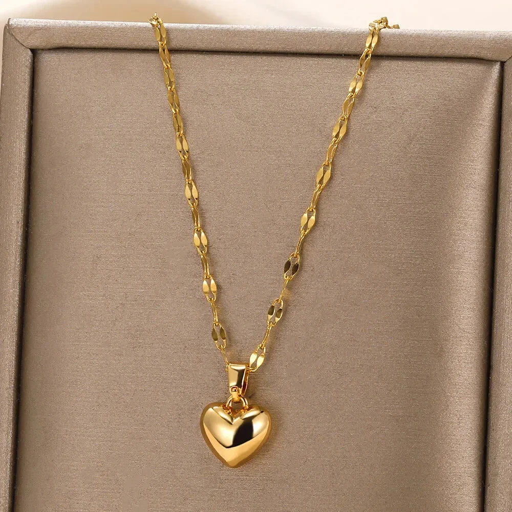 Stainless Steel  Heart Necklace For Women