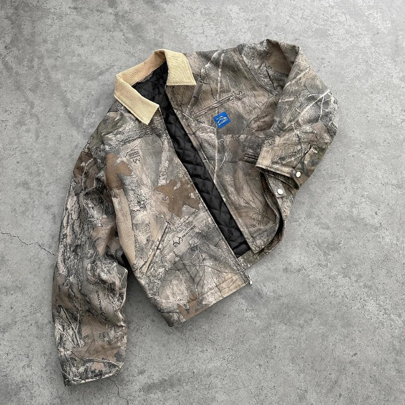 Y2K fashion camouflage men jacket